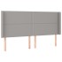 Cama box spring colchón y luces LED tela gris claro 180x200