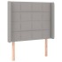 Cama box spring colchón y luces LED tela gris claro 90x200