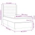 Cama box spring colchón y luces LED tela gris taupe 90x190