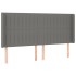 Cama box spring colchón y luces LED tela gris oscuro 160x200
