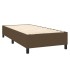 Cama box spring colchón luces LED tela marrón oscuro