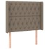 Cama box spring colchón y luces LED tela gris taupe 90x200