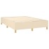 Cama box spring colchón y luces LED tela crema 140x190