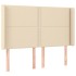 Cama box spring colchón y luces LED tela crema 140x190