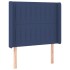 Cama box spring colchón y luces LED tela azul 80x200