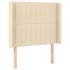 Cama box spring colchón y luces LED tela color crema 90x190