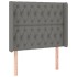 Cama box spring colchón y luces LED tela gris oscuro 100x200