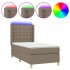 Cama box spring colchón y luces LED gris taupe 80x200
