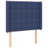 Cama box spring colchón y luces LED tela azul 100x200