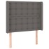 Cama box spring y colchón LED cuero sintético gris 90x200