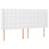 Cama box spring colchón y LED cuero sintético blanco 160x200