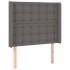 Cama box spring y colchón LED cuero sintético gris 90x190