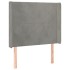 Cama box spring colchón y LED terciopelo gris claro 80x200