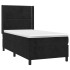 Cama box spring colchón y LED terciopelo negro 100x200