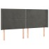 Cama box spring colchón y LED terciopelo gris oscuro 180x200
