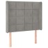 Cama box spring colchón y LED terciopelo gris claro 100x200