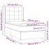 Cama box spring colchón y LED terciopelo gris claro 100x200