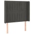 Cama box spring colchón y LED terciopelo gris oscuro 90x200
