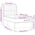 Cama box spring colchón y LED terciopelo rosa 90x190