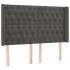 Cama box spring colchón y LED terciopelo gris oscuro 140x200