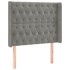 Cama box spring colchón y LED terciopelo gris claro 100x200