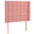 Cama box spring colchón y LED terciopelo rosa 90x200