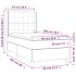 Cama box spring colchón y LED terciopelo rosa 90x200