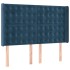 Cama box spring colchón y LED terciopelo azul oscuro 140x200