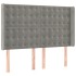 Cama box spring colchón y LED terciopelo gris claro 140x190