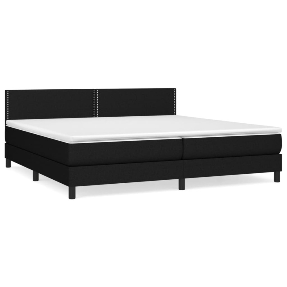Cama box spring con colchón tela negro 200x200
