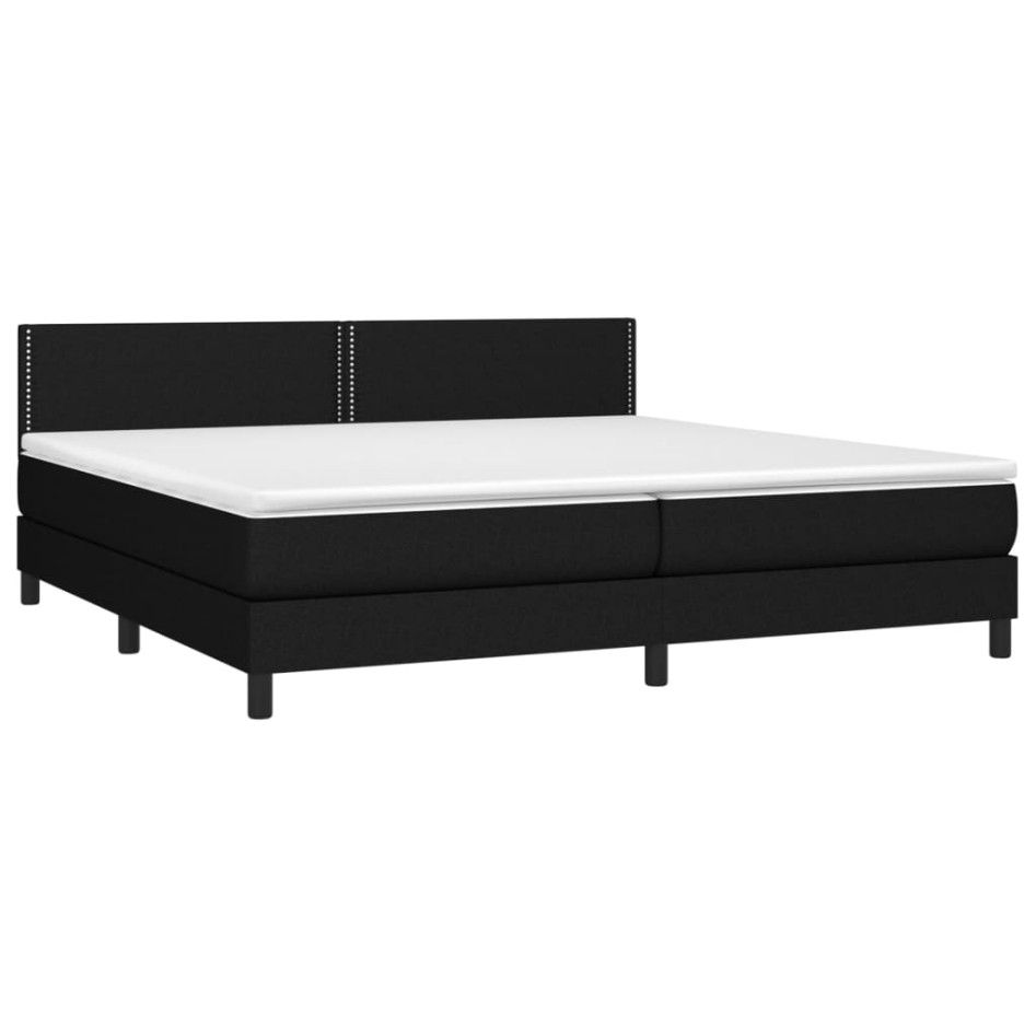 Cama box spring con colchón tela negro 200x200