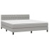 Cama box spring con colchón tela gris claro 180x200