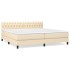 Cama box spring con colchón tela color crema 200x200