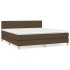 Cama box spring con colchón tela marrón oscuro 180x200