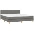 Cama box spring con colchón tela gris oscuro 180x200