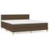 Cama box spring con colchón tela marrón oscuro 160x200