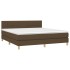 Cama box spring con colchón tela marrón oscuro 160x200