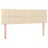 Cama box spring con colchón tela color crema 140x190
