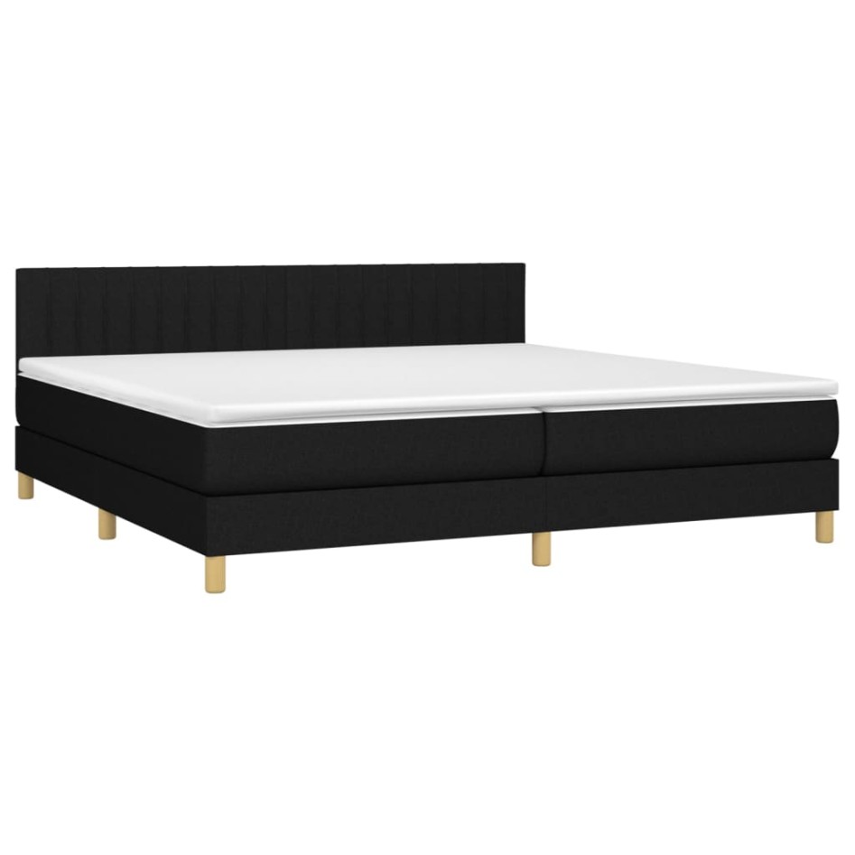 Cama box spring con colchón tela negro 200x200