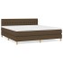 Cama box spring con colchón tela marrón oscuro 180x200