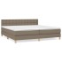 Cama box spring con colchón tela gris taupe 200x200