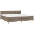 Cama box spring con colchón tela gris taupe 200x200