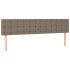 Cama box spring con colchón tela gris taupe 200x200