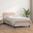 Cama box spring con colchón cuero sintético capuchino 100x200cm