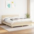 Cama box spring con colchón tela color crema 160x200