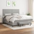 Cama box spring con colchón tela gris claro 160x200