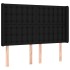 Cama box spring colchón y luces LED tela negro 140x200