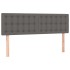 Cama box spring con colchón cuero sintético gris 140x190