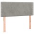 Cama box spring con colchón terciopelo gris claro 100x200