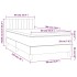 Cama box spring con colchón terciopelo gris claro 90x190